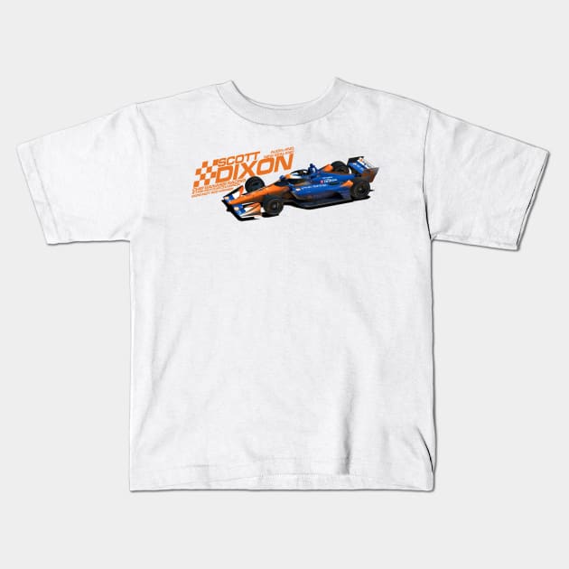 Scott Dixon 2022 (orange) Kids T-Shirt by Sway Bar Designs